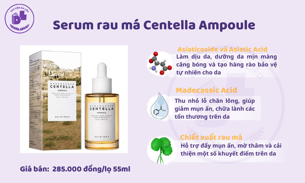 Serum rau má trị mụn ẩn Centella Ampoule cho da khô